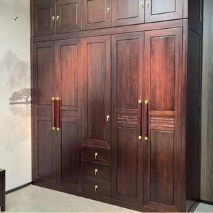 纳五开门收储物柜家用 折扣价 金木实木原木衣柜全卧室新中乌式