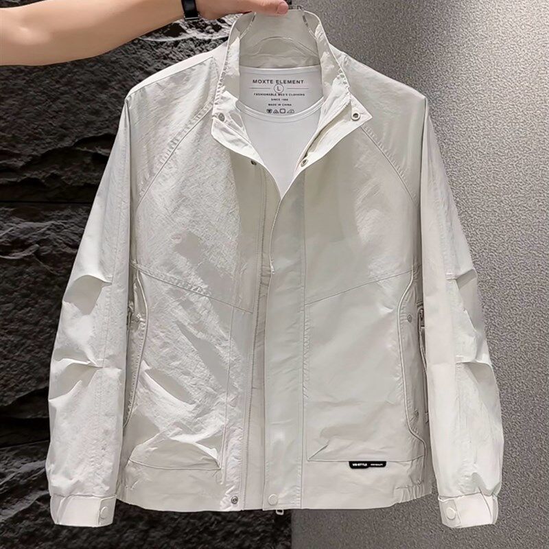 男士夹克休闲立领上衣2025新款青年潮流春季简约男款百搭潮流外套