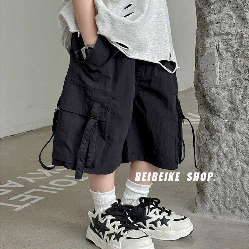 儿童宽松工装短裤夏季薄款儿童五分裤男孩中裤宝宝黑色帅气裤子潮,童装/婴儿装/亲子装,裤子,淘宝优惠券,粉丝福利购,淘宝优惠卷