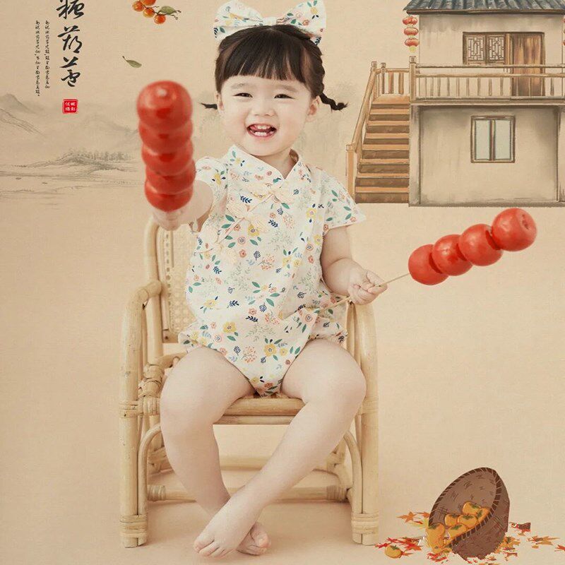 儿童摄影服装道具百天周岁婴儿拍照主题影楼宝宝古装拍摄套装新款