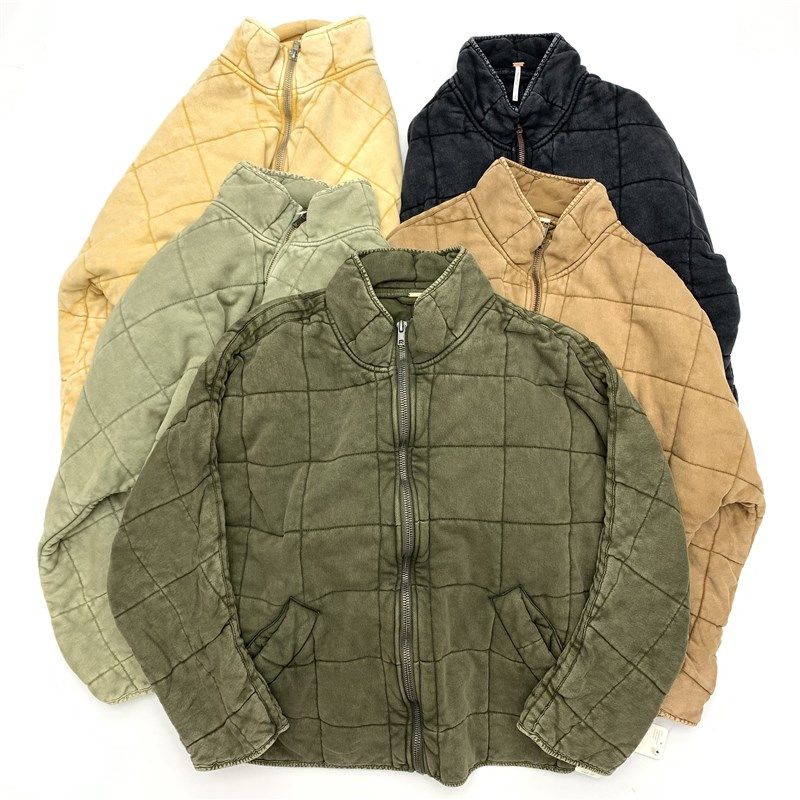 重磅水洗做旧重工棉服秋冬工装立领短夹克男棉衣外套夹棉保暖大尺