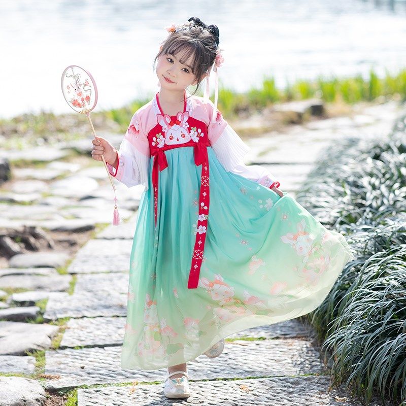 女童汉服2025新款儿童演出服襦裙超仙古装连衣裙中国风公主裙唐装,童装/婴儿装/亲子装,汉服,淘宝优惠券,粉丝福利购,淘宝优惠卷