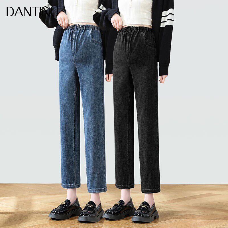 孕妇牛仔裤春秋外穿小个子大码宽松显瘦松紧无托腹九分春款直筒裤