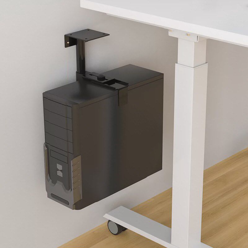 7W电脑主机托架台l式机箱悬空支架悬挂式挂墙置物架桌下固定壁挂