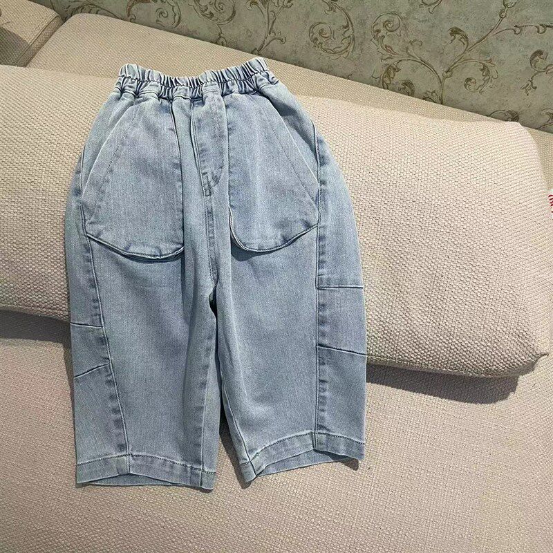 90-130男童24夏款小中童简约纯色百搭休闲薄款软牛仔中裤七分裤,童装/婴儿装/亲子装,儿童牛仔裤,淘宝优惠券,粉丝福利购,淘宝优惠卷