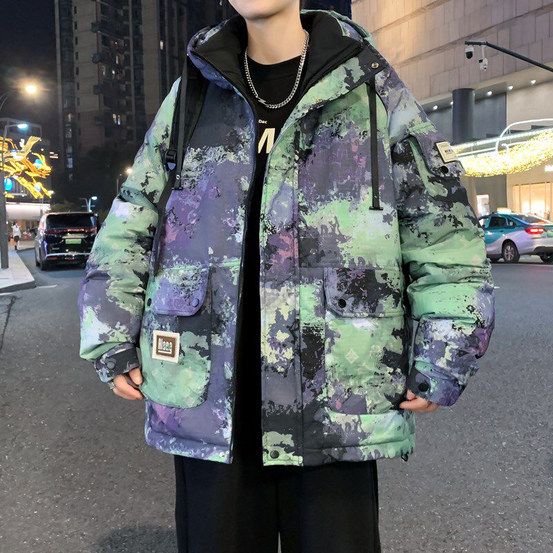 冬季青少年迷彩棉衣外套男孩初高中学生加厚羽绒棉服大童冬装棉袄