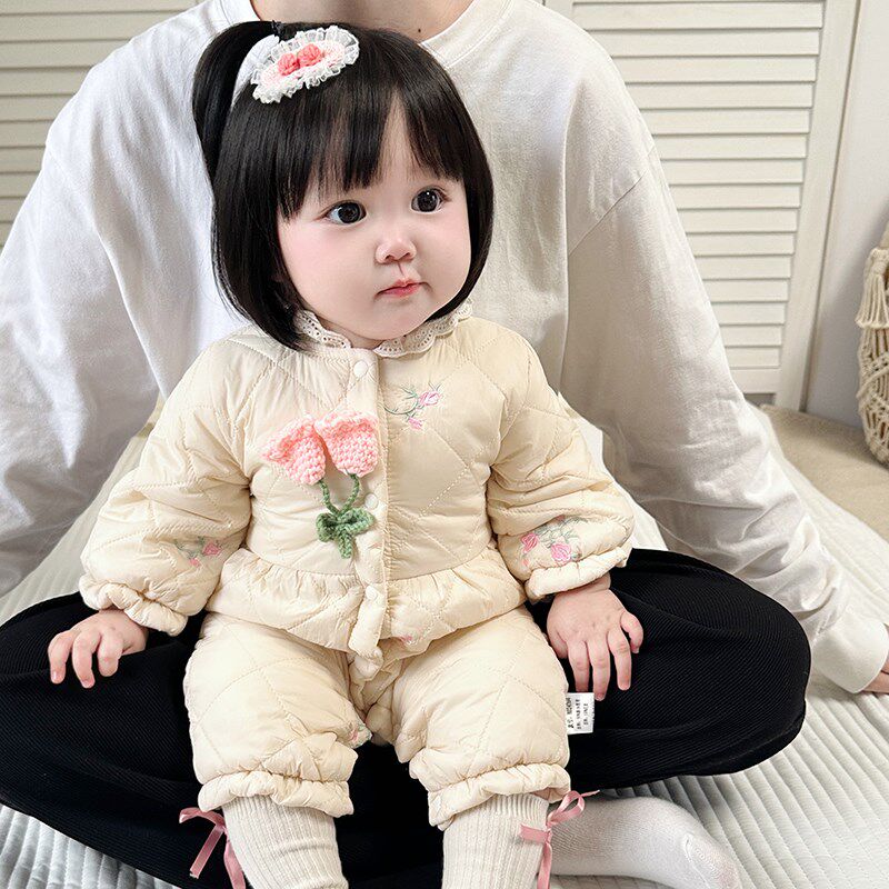 婴儿冬装女宝宝衣服冬季超萌连体加厚夹棉服一岁外出抱衣外套冬款