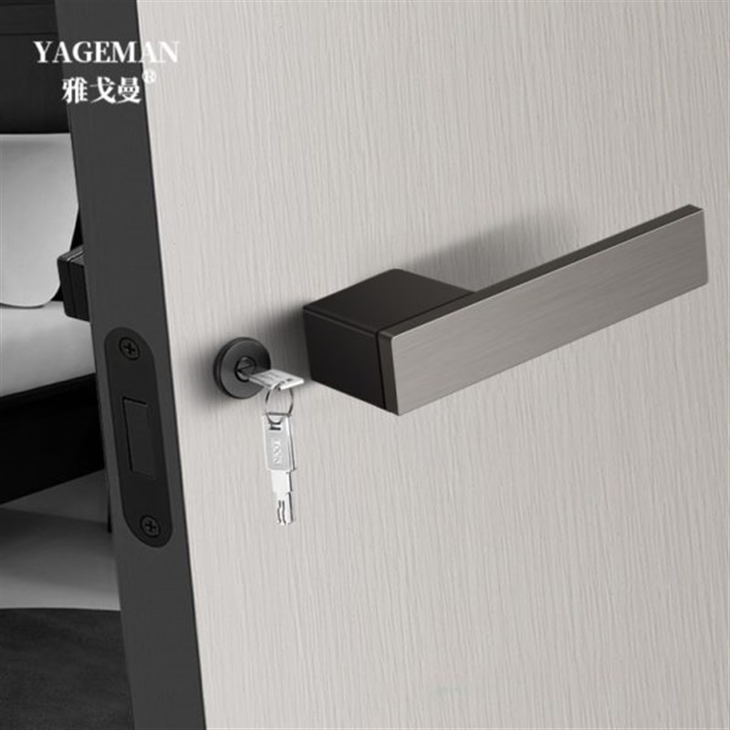 意式极简卧室门锁室内磁吸木门锁具现代家用静音生态房门锁门把手