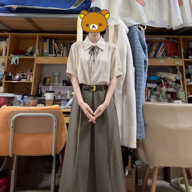 学院风教资面试穿搭连衣裙子女夏季2025新款爆款法式绝美套装长裙