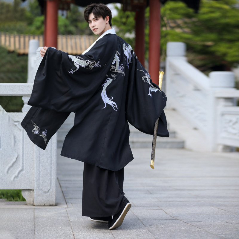 超仙唐装汉服古风古装男士中国风龙袍网红衣服搭配马面裙的外套秋