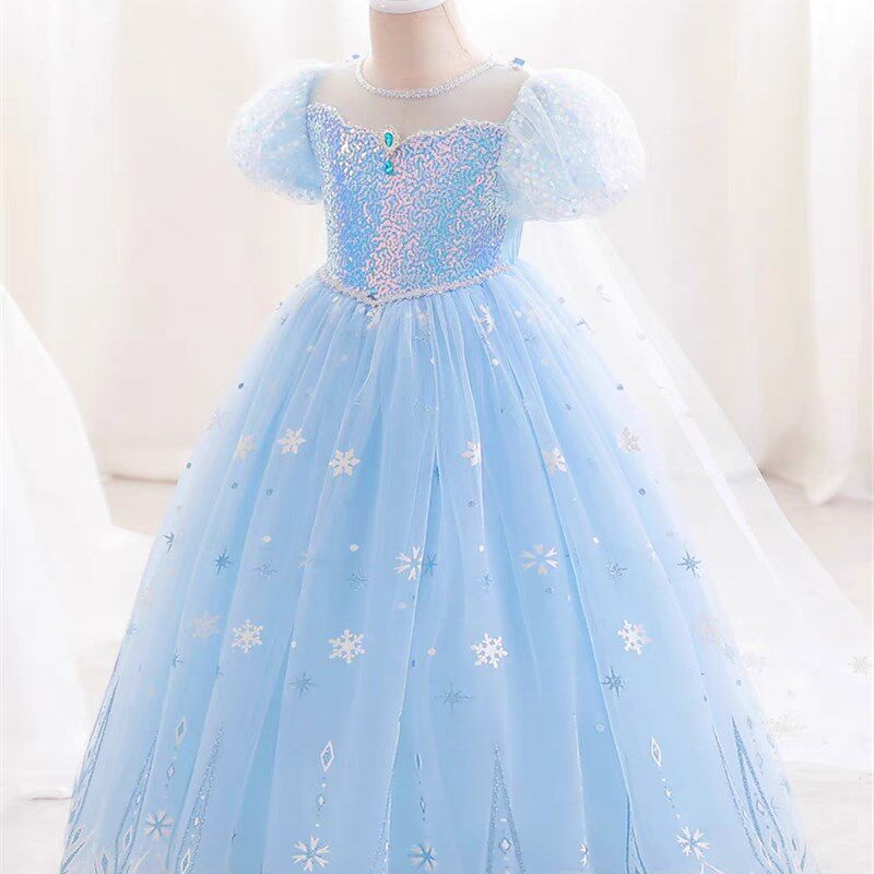 3-11岁女童公主裙洋气纱裙夏季儿童新款生日礼服裙六一演出连衣裙