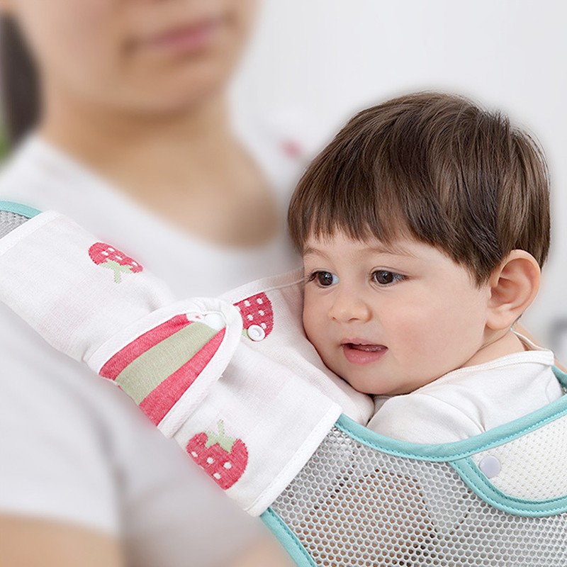 婴儿腰凳背带口水巾围嘴多功能四季通用宝宝吃饭围兜可舔咬棉护套