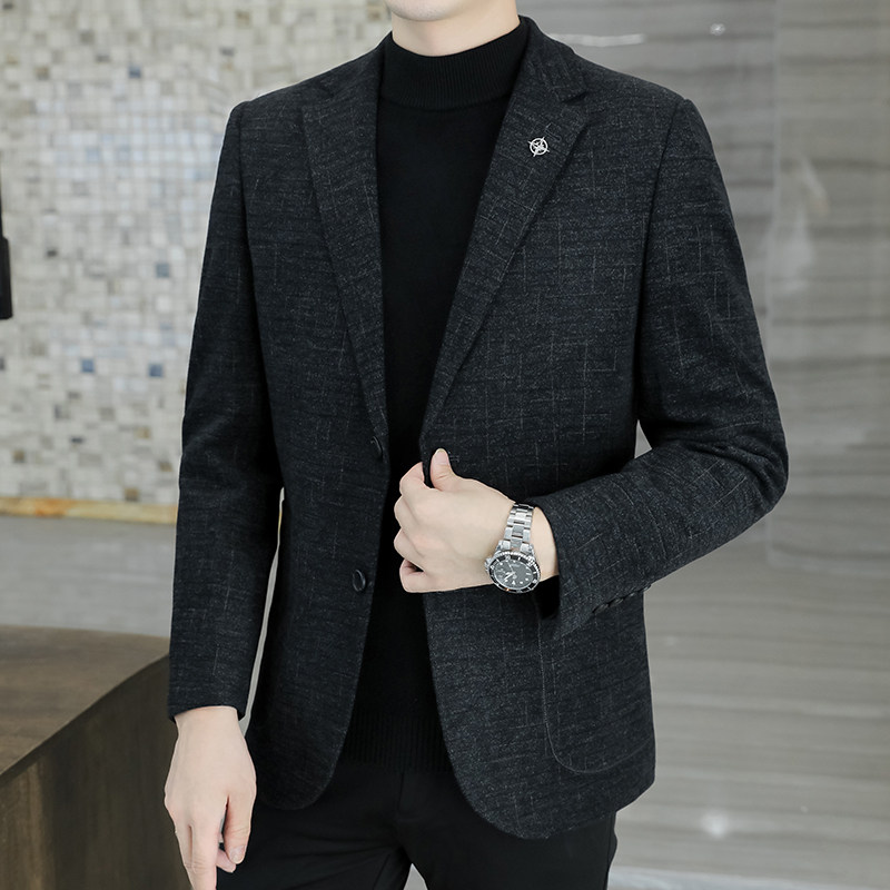 西装外套男春秋季商务休闲结婚礼服韩版修身单件两粒扣小西服上衣