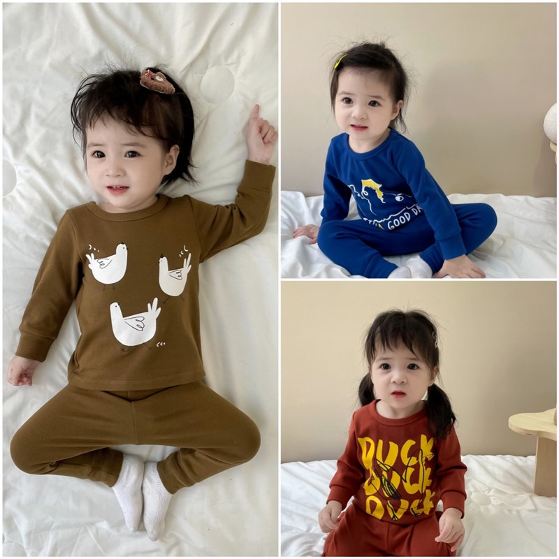 婴幼儿秋季睡衣打底衫 男小童长袖衣服春秋女宝宝纯棉家居服套装