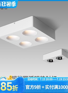 超薄明装斗胆灯家用极简全光谱防眩射灯leLd免吊顶高显指护眼卧室