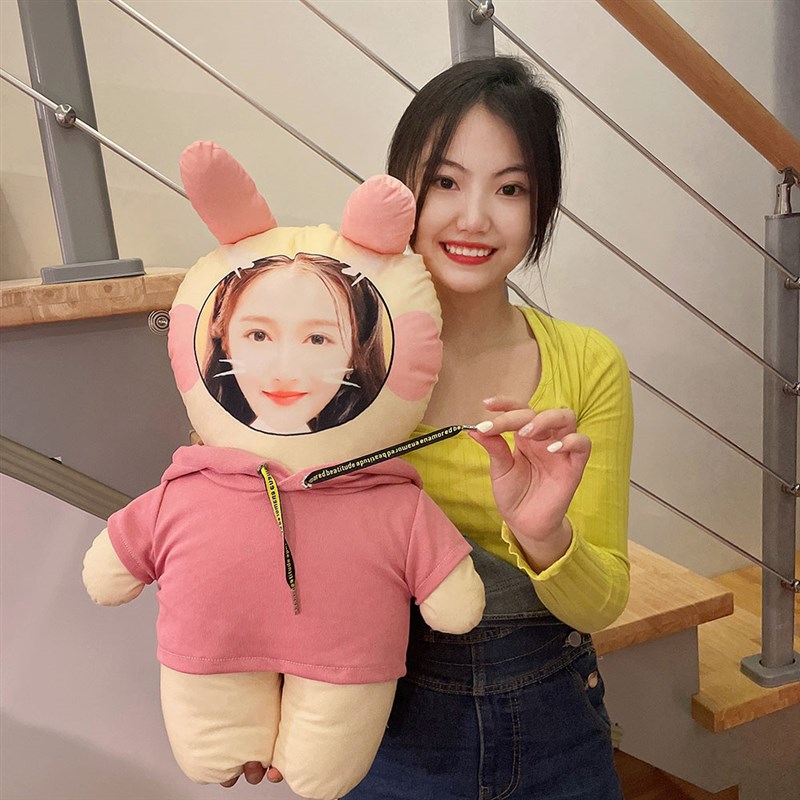 来图定做人脸玩偶娃娃立体3d版人形Ediy抱枕定制情侣照片送男友
