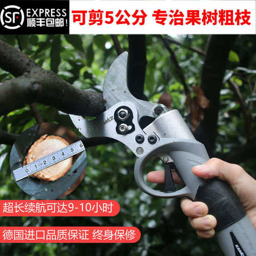 5公分电动果树剪刀电动修枝x剪刀园林充电式电动高枝修枝剪剪枝