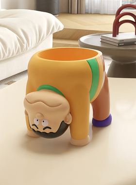 卡通胖虎客厅桌面玄关入户进门放钥匙收纳托盘装饰品搬家礼物摆件