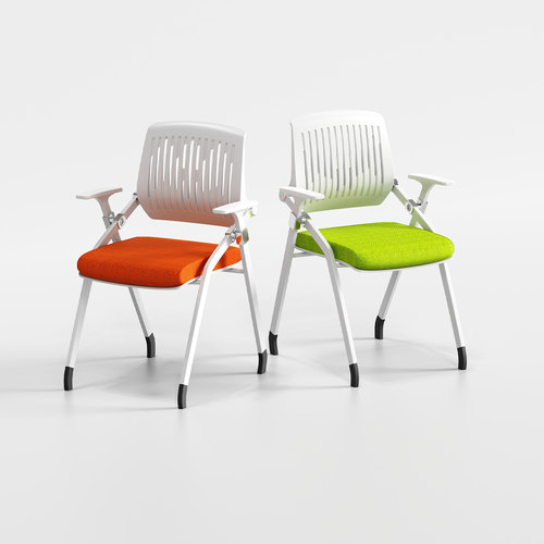 折叠带写字板移动培训椅