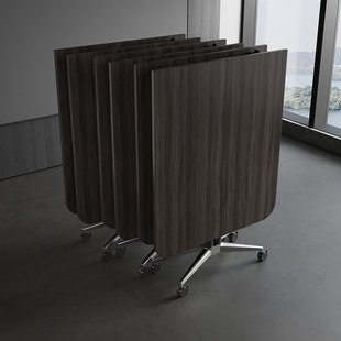 折叠会议桌长条桌可移动拼接长条形书桌多功能办公桌带轮洽谈长桌