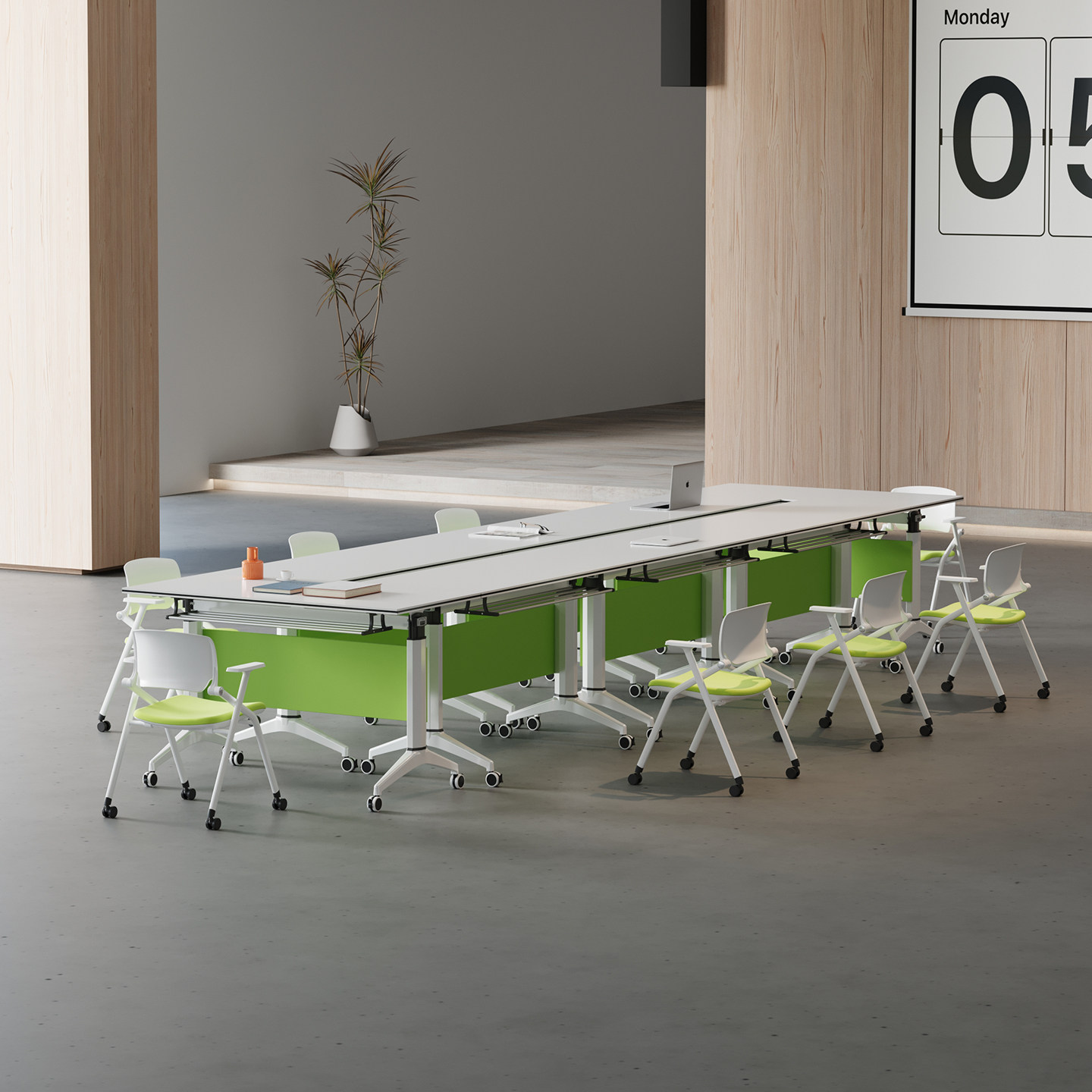 折叠拼接可移动长条培训桌