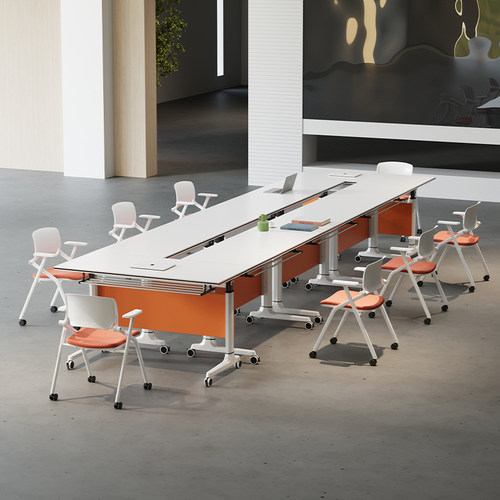 折叠带轮铝合金脚会议培训拼接桌