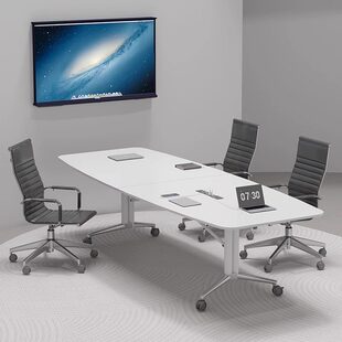 折叠会议桌可移动拼接长条形书桌多功能办公桌带轮小型会议室培训