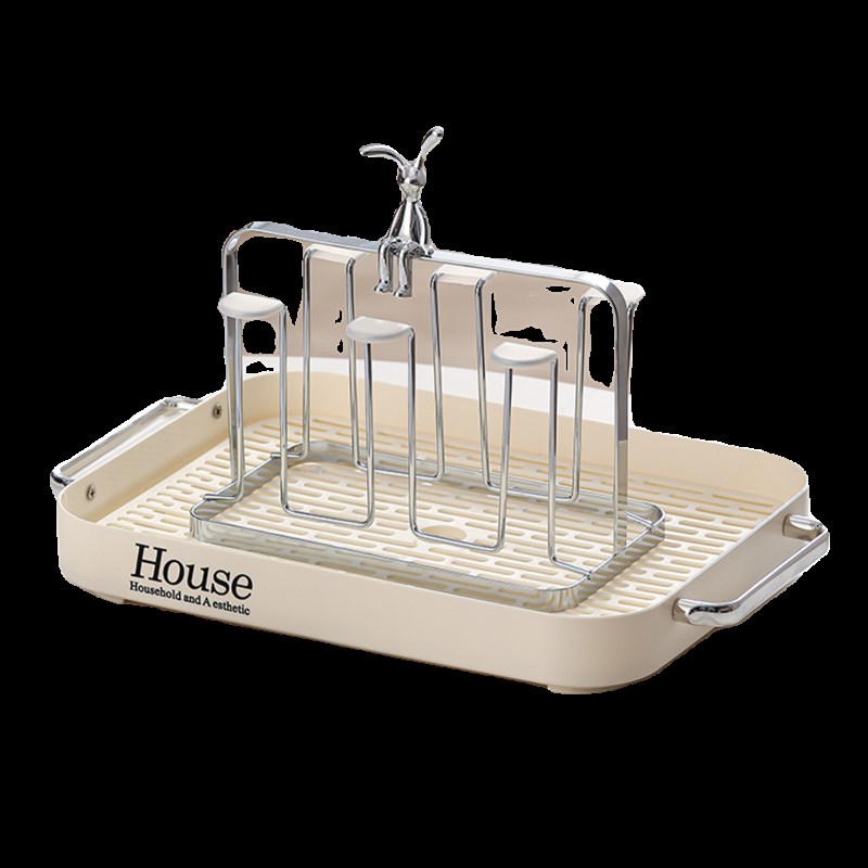 轻奢茶盘家用客厅茶几茶杯杯架水杯沥水托盘放置茶具长方形水果盘