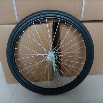 自行车铝合金轮毂免充气实心胎22-24-26寸后变速轮总成充气轮组