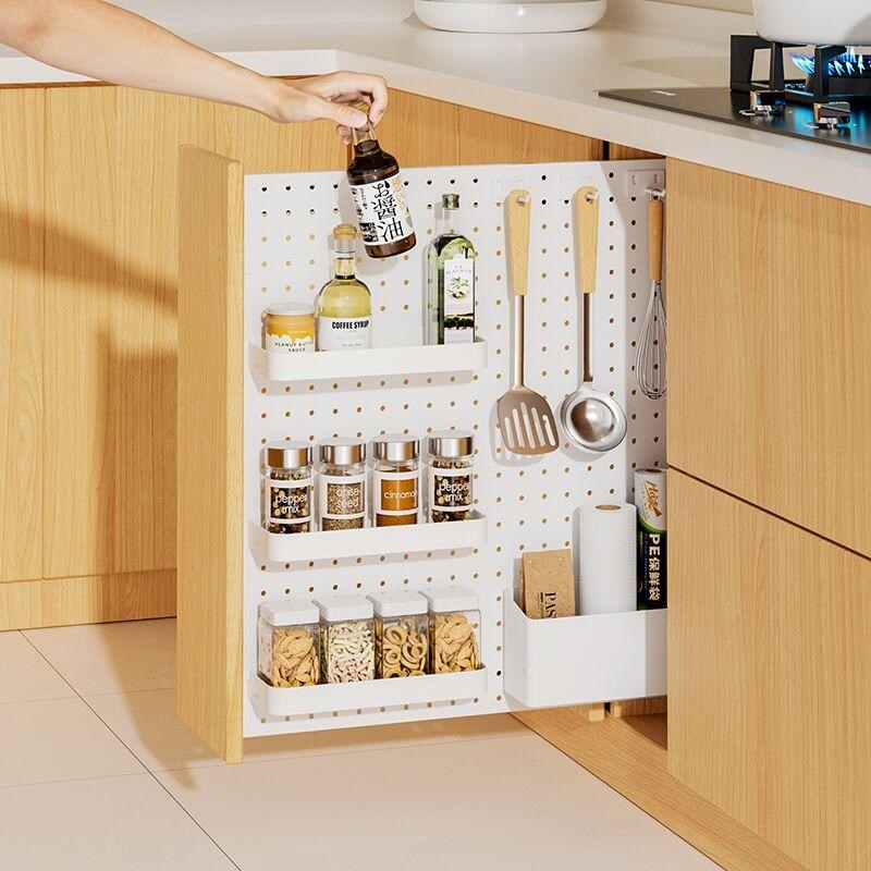 厨房窄柜橱柜拉篮洞洞板置物架极窄小尺寸柜内抽拉式冰箱夹缝收纳