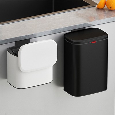 厨房垃圾桶壁挂式家用不锈钢收纳桶桌面带盖小号厕所卫生间防水
