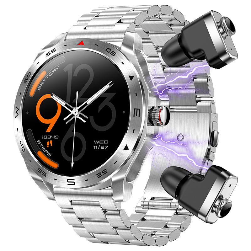 智能手表成人手环双蓝牙耳机二合一支付接打电话血压氧天气手表