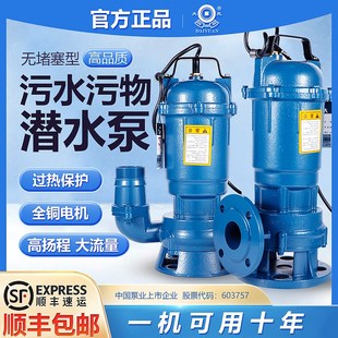 污水泵排涝污水处理下水道排污泥沙浆潜水泵单相Q220V三相380 大元