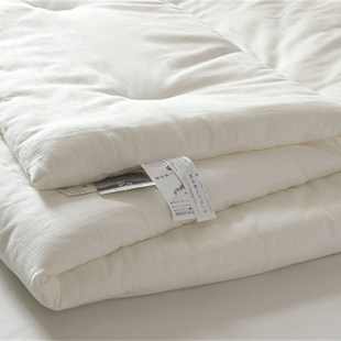 日式 西川素锦夏凉被春秋被加厚秋冬被子单双人被芯纯棉空调被白色