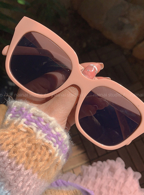 粉色墨镜!颜色超好看的~凹造型网红显脸小遮阳方形太阳眼镜女潮