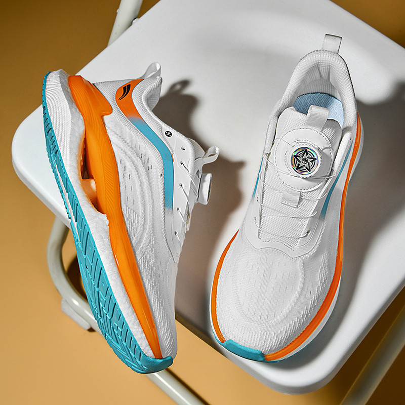 超轻19旋转纽扣夏季透气男鞋网面轻便减震中考体育学生运动跑步鞋