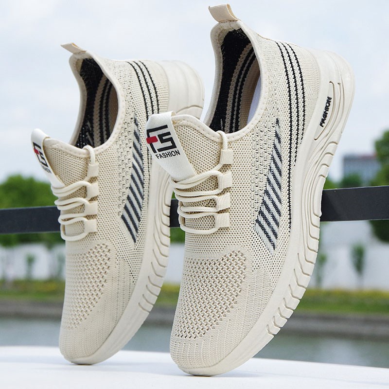 夏季网面透气鞋子男防臭薄款网鞋轻便软底防滑一脚蹬运动鞋休闲鞋