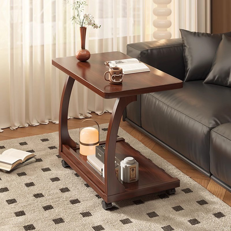 沙发边几可移动茶几带轮迷你卧室床边桌子客厅家用小户型方形角几