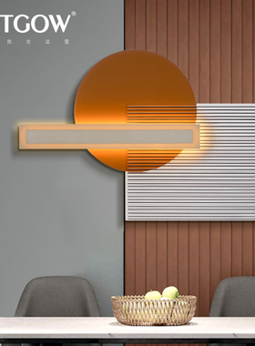 现代简约橙色实物客厅装饰画立体亚克力样板间背景墙挂画发光LED