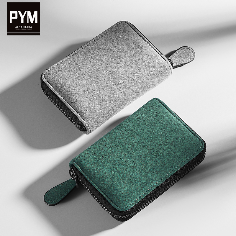 卡包女士证件包时尚卡夹防消磁翻毛皮零钱包男卡套女生拉链卡片包