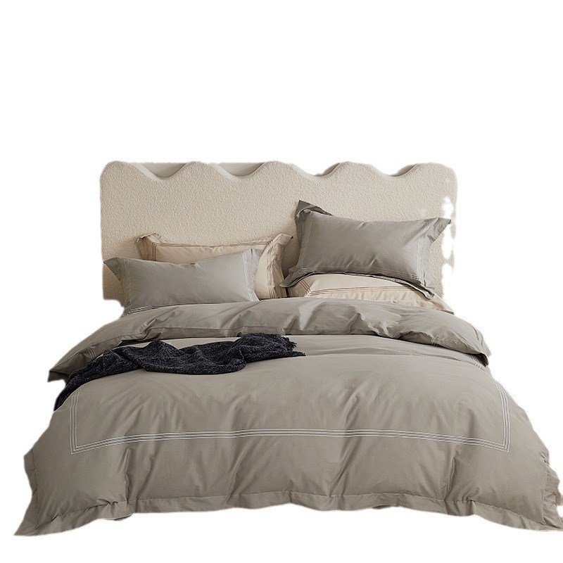 美式复古高级感秋冬100支全棉磨毛四件套保暖加厚裸睡家用床品