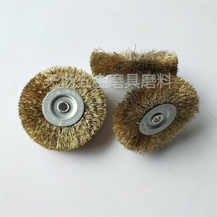 80mm 带锯床带锯条钢丝j轮平行平形平型钢丝刷铜丝轮除锈抛光轮75