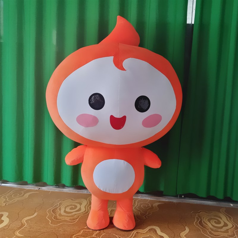 充气毛绒行走豆豆小橘人商场宣传表演出巡L演卡通人偶布偶服装定
