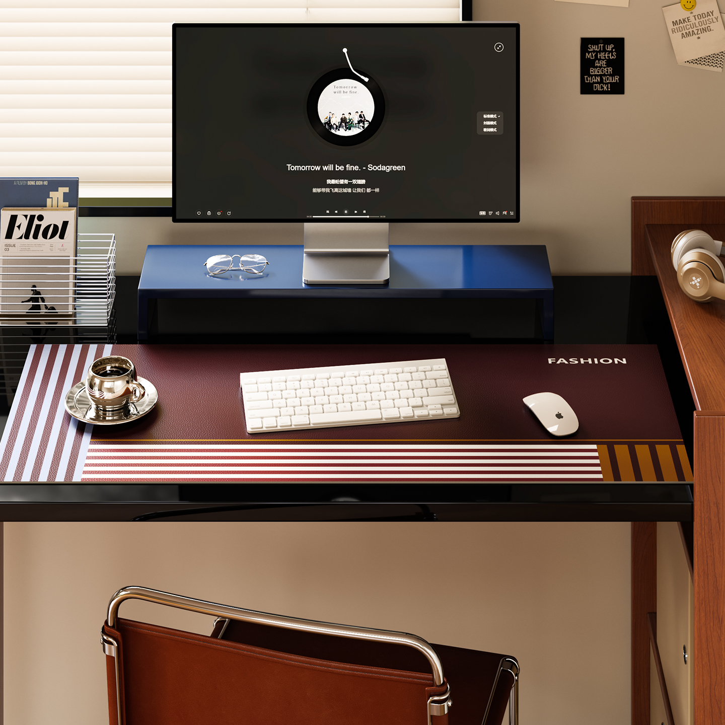 复古简约办公桌垫书桌垫防水防烫