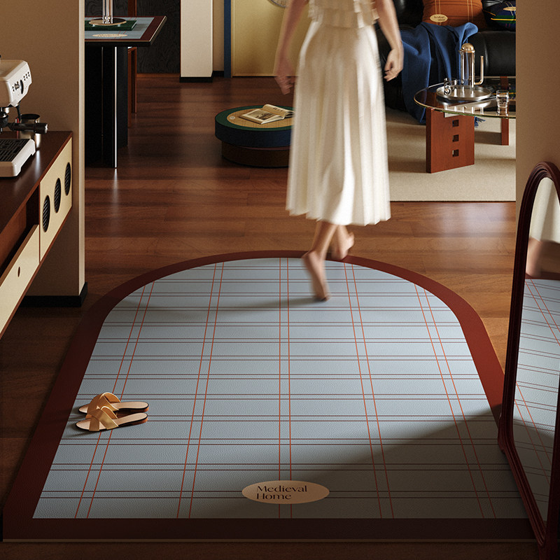 序构中古包豪斯入户门地垫皮革耐脏高级感进门大门垫防滑免洗脚垫,居家布艺,入户地垫,淘宝优惠券,粉丝福利购,淘宝优惠卷