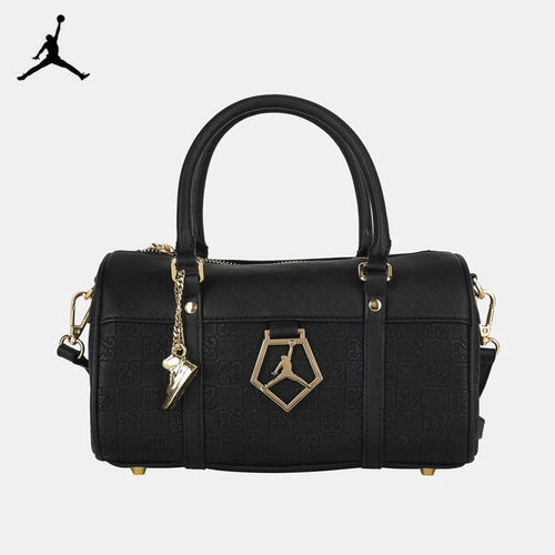 Jordan耐克单肩包男女小包压纹印花黑金AJ1挂饰手拎包JD2633004AD