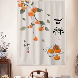 2023新款 免打孔窗帘遮阳卧室窗户全遮光魔术贴新中式 自粘小遮光帘