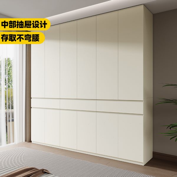 定制分段式隐形拉手大衣柜家用卧室加厚18mm一门到顶60深储物柜子