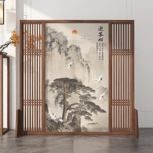 屏风隔断客厅卧室遮挡家用入户玄关现代简约实木办公室座屏 新中式