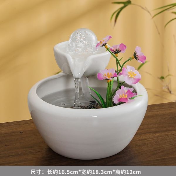 陶瓷水晶球鱼缸自动流水循环器家居桌面玄关招财全套网红青蛙摆件